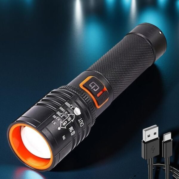 IDOLESHOP 50W LED Powerful Rechargeable Flashlight Torch