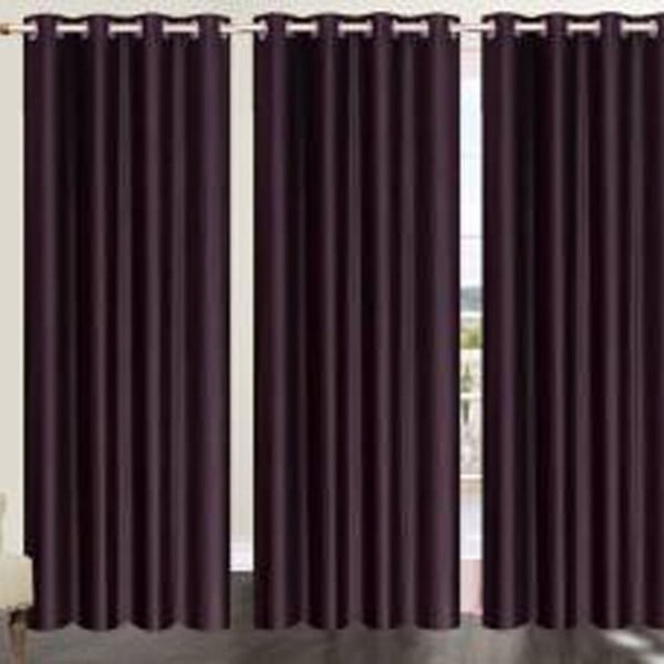 IDOLESHOP 9 ft Long Door Polyester Blackout Curtain (Pack of 3, Brown, Solid Design) | Premium Eyelet Curtains for Bedroom, Living Room & Hall | Light Blocking & Privacy Curtains