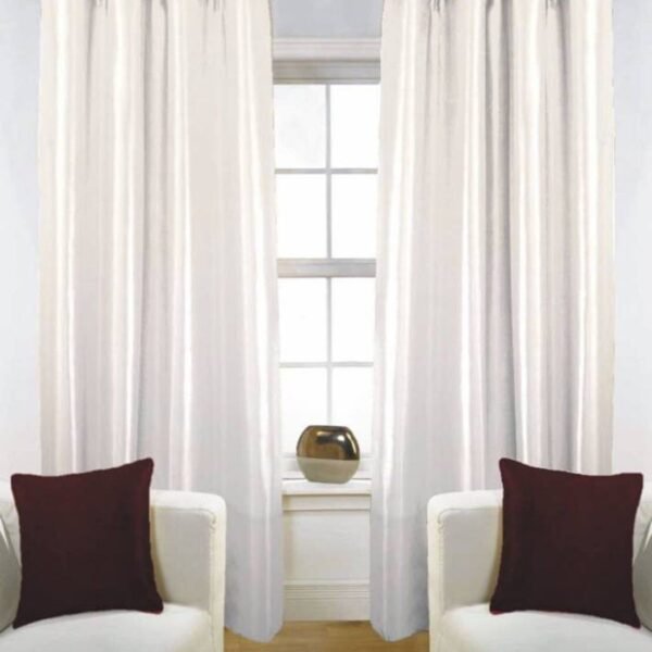 IDOLESHOP 7 ft Door Polyester Room Darkening Curtain | Premium Soft Fabric | Elegant Solid White Curtain with Eyelet Rings | Light Control & Privacy | Modern Living Room & Bedroom Decor (213.5 cm, Pack of 2)
