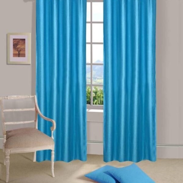 IDOLESHOP 9 Ft Long Door Polyester Room Darkening Curtains – Pack of 2 (Blue, Solid) | Premium Eyelet Curtains for Living Room, Bedroom & Office | Light Control & Privacy Curtains