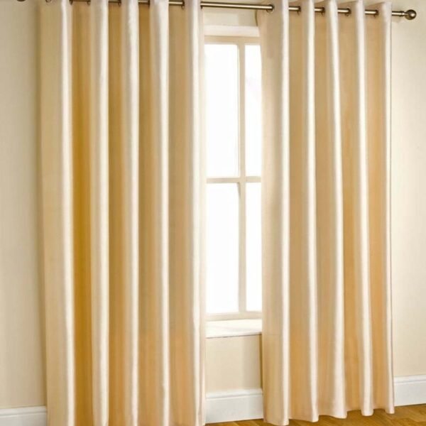 IDOLESHOP 3 Ft Window Polyester Semi Transparent Curtains – Pack of 2 (Beige, Solid) | Elegant Eyelet Curtains for Living Room, Bedroom & Kitchen | Soft Light Filtering Drapes