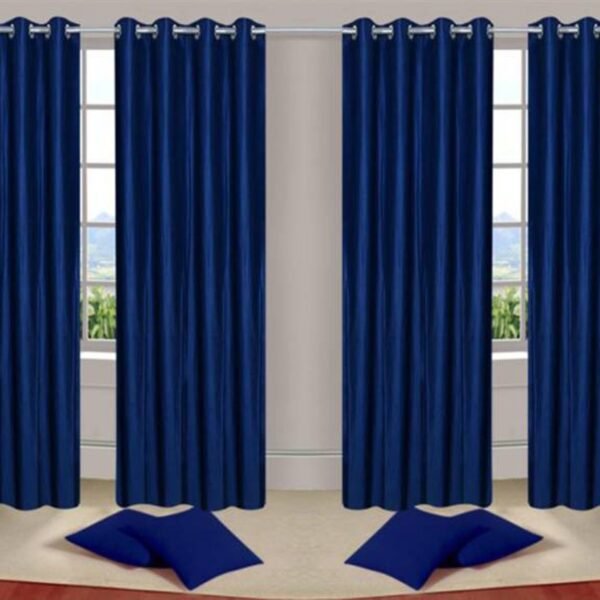 IDOLESHOP 274.5 cm (9 ft) Long Door Polyester Blackout Curtains | Pack of 4 (Royal Blue, Solid Design) | Heavy Duty Light Blocking Drapes for Living Room & Bedroom | Noise Reduction, Thermal Insulated & Stylish Eyelet Curtains