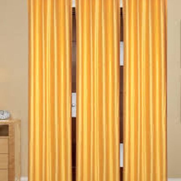 IDOLESHOP Premium 9 Ft Long Door Blackout Curtains | Luxury Golden Solid Polyester Curtain Set | Heavy Light Blocking | Eyelet Ring Design | Elegant Home Décor Curtains (Pack of 3, 274.5 cm Length)