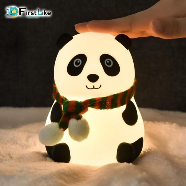 IDOLESHOP Cute Panda Silicone Night Lamp – 7 Color Changing USB Rechargeable (14 cm, Multicolor)
