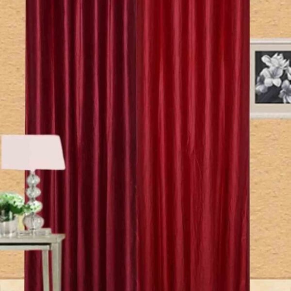 IDOLESHOP 9 ft Long Door Polyester Room Darkening Curtain (Pack of 2) – Red & Maroon Solid
