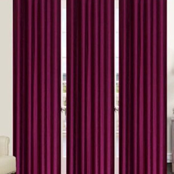 IDOLESHOP 213.5 cm (7 ft) Door Polyester Blackout Curtain (Pack of 3) (Purple, Solid)