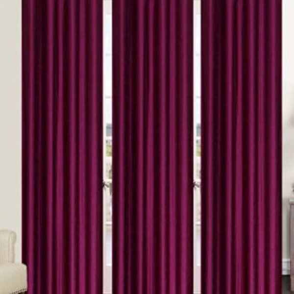 IDOLESHOP 274.5 cm (9 ft) Long Door Polyester Blackout Curtain (Pack of 3) (Purple, Solid)