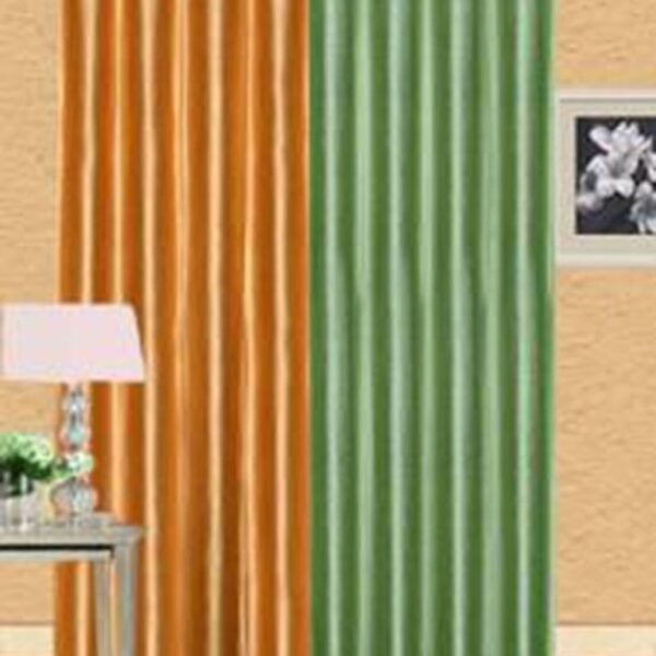 IDOLESHOP 9 ft Long Door Polyester Room Darkening Curtain (Pack of 2, Golden & Green, Solid Design) | Premium Eyelet Curtains for Living Room, Bedroom & Home Décor | Light Control & Privacy Curtains