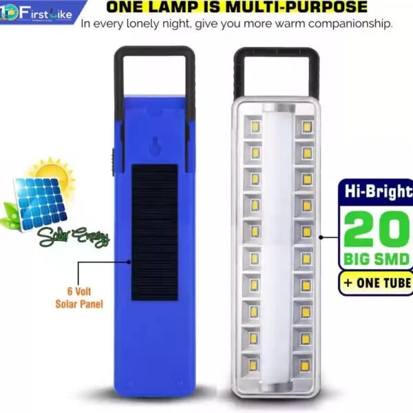 IDOLESHOP 20 Hi-Bright LED Solar Rechargeable Emergency Lantern – 10 hrs Backup (Blue)