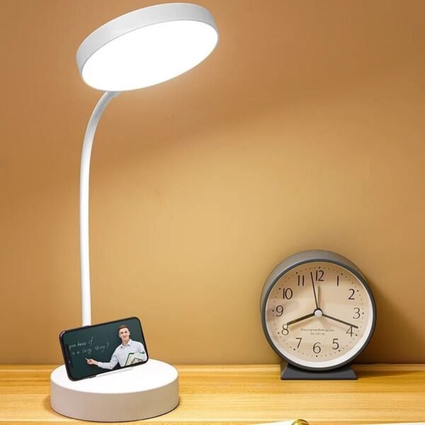 Idoleshop 3 Mode Rechargeable LED Study Lamp with Touch On/Off, Eye Protection Desk Light (29 cm, Classic White)