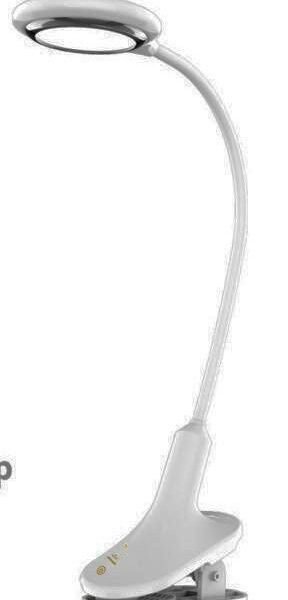 IDOLESHOP Rechargeable Clip Desk Lamp – 360° Flexible, Touch Control LED Study Light with Table Clip (30 cm, White)