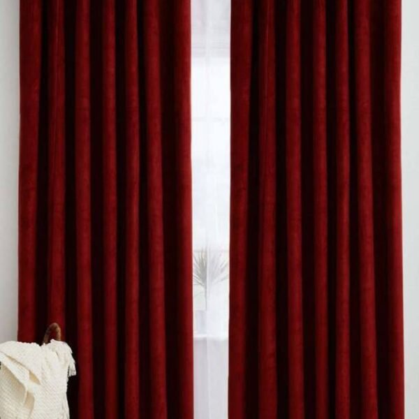 IDOLESHOP 9 ft Long Door Polyester Room Darkening Curtains | Premium Solid Maroon Curtains | Eyelet Design | Pack of 2 | Elegant & Durable Window/Door Drapes