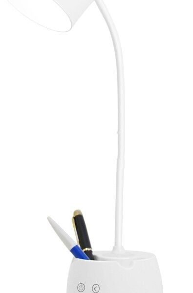 IDOLESHOP Long Arm LED Study Desk Lamp with 3 Light Modes, Touch Control & Pen Holder (43.1 cm, White)