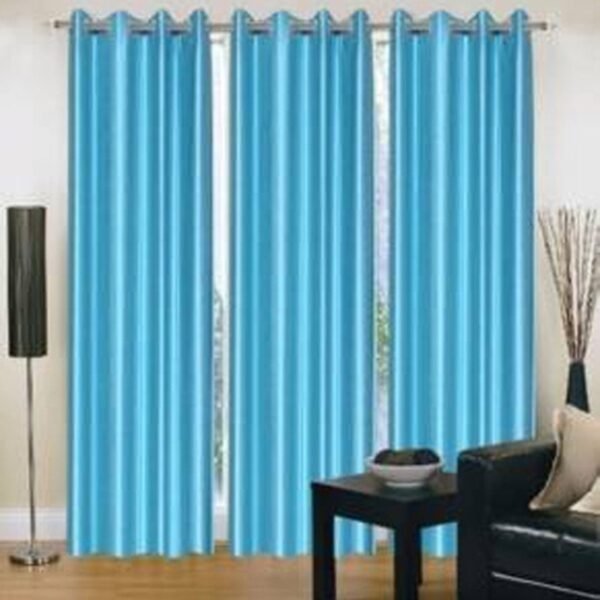 IDOLESHOP 213.5 cm (7 ft) Door Polyester Semi Transparent Curtain (Pack of 3) – Elegant Sky Blue Solid Curtains | Soft Light Filtering Drapes for Living Room & Bedroom
