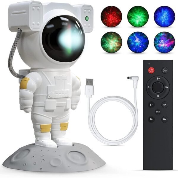 Idoleshop Galaxy Light Astronaut Space Star Projector Lamp (20 cm, White)