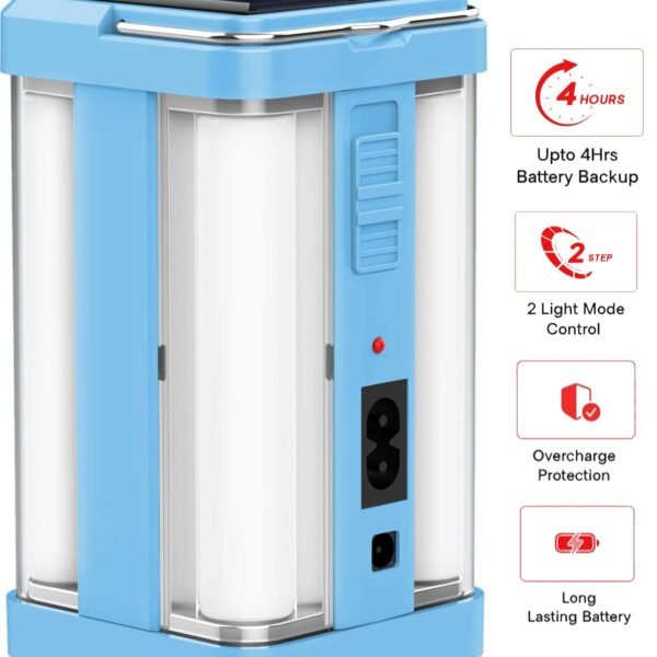 IDOLESHOP Mini 360° Rechargeable 4-Side Tube Emergency Lantern (Blue)