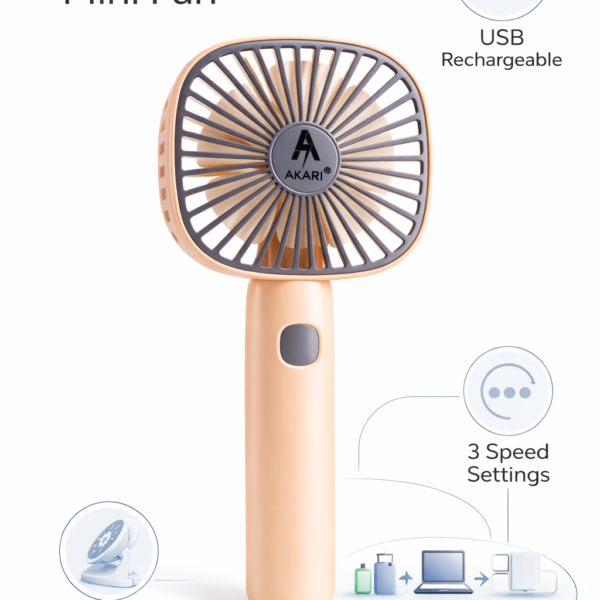 Idoleshop Mini Rechargeable Fan – Type-C Charging, Portable & Powerful