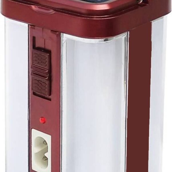 IDOLESHOP 4 Tube 360° Extra Bright Solar & Electric Rechargeable Lantern – 7 hrs Backup (Maroon)