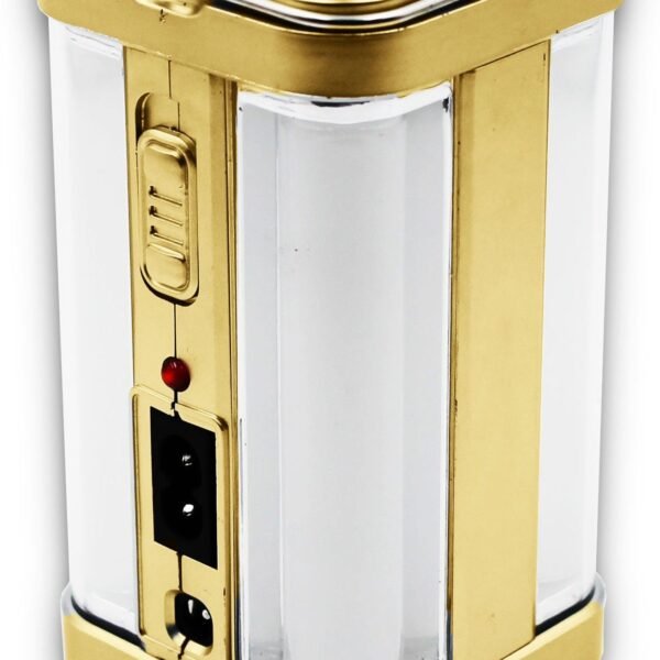 IDOLESHOP Home Emergency Light 4 Side Tube Solar Extra Bright Lantern – 7 hrs Backup (Golden)