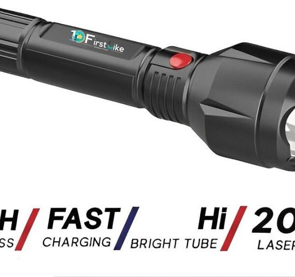 IDOLESHOP Long Range Lithium Battery LED Torch with Backlight Rechargeable Torch