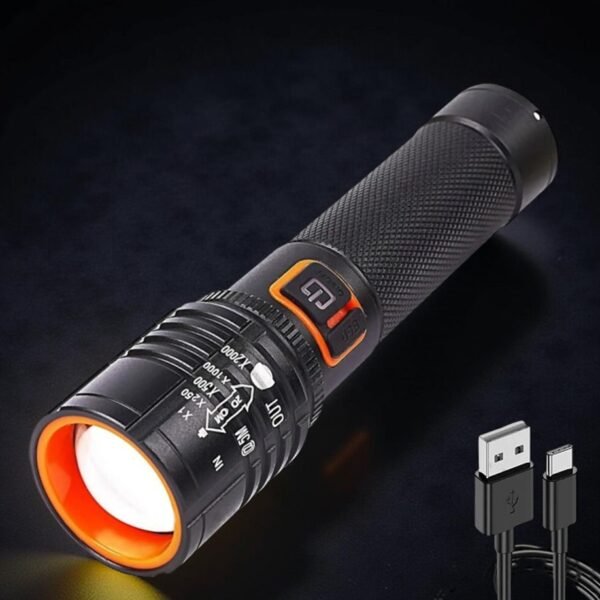 IDOLESHOP Metal Zoomable LED Torch – GG1 4 Modes Flashlight