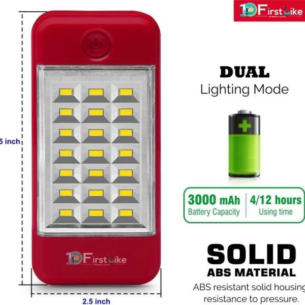 IDOLESHOP USB Mobile Power Bank Cum 21 LED Emergency Light (Red) – Solar Rechargeable | 6 Hours Backup Flood Lamp