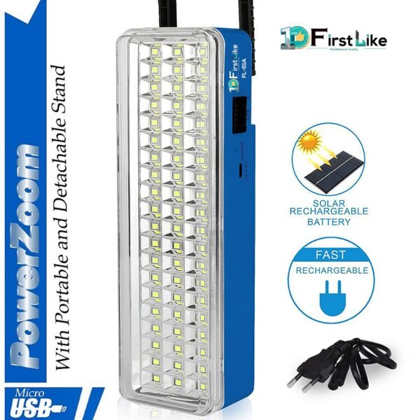 IDOLESHOP 60 High-Bright LED Emergency Light – Android Charging Support, 8 Hours Backup Flood Lamp (Blue)