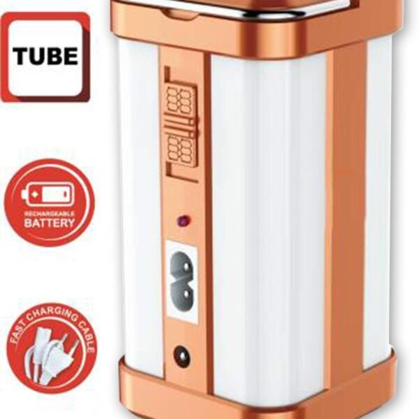 IDOLESHOP Solar 4 Tube 360° Extra Bright Emergency Lantern (Brown)