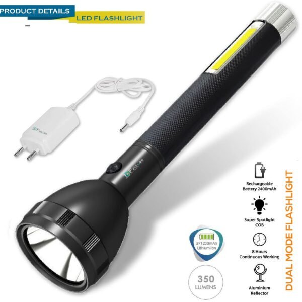 IDOLESHOP 50W 2-in-1 LED Rechargeable Long Range Torch (Up to 1 KM) with COB LIGHT