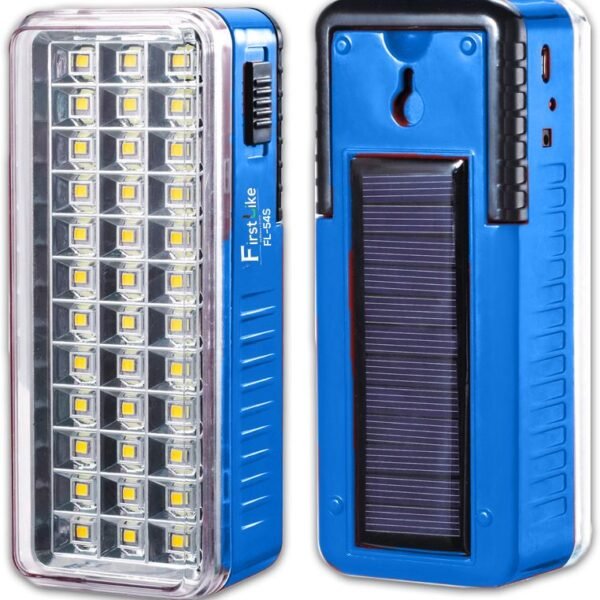 IDOLESHOP 36 High-Bright LED Emergency Light (Blue) – Solar & Android Charging Support | 8 Hours Backup