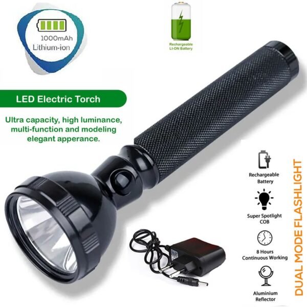 IDOLESHOP Rechargeable 2-Mode 700 Meter Long Range Waterproof LED Search Light Torch