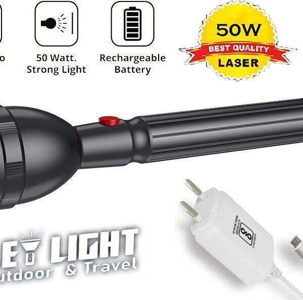 IDOLESHOP 50W Lithium Portable Mini Rechargeable Torch – Water Resistant (ABS Body)