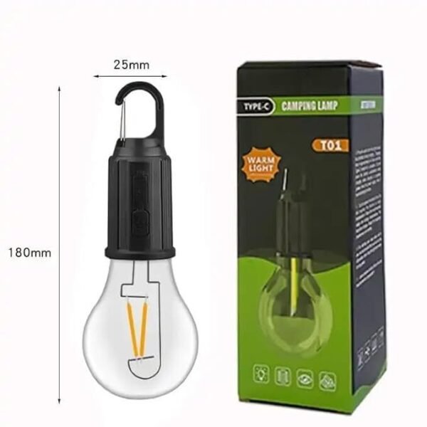 IDOLESHOP Camping Light Clip LED Bulb – Dimmable Rechargeable Emergency Light (Light Yellow)