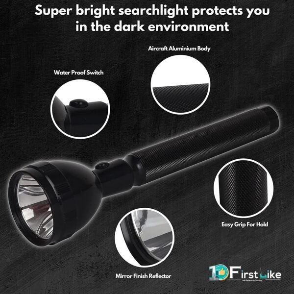 IDOLESHOP 50W Rechargeable 2-Mode Long-Range Waterproof LED Outdoor Torch