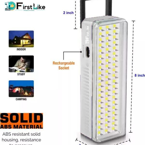 IDOLESHOP 60 High-Bright LED Emergency Light (White) – Android Charging Support | 8 Hours Backup Flood Lamp with Stand