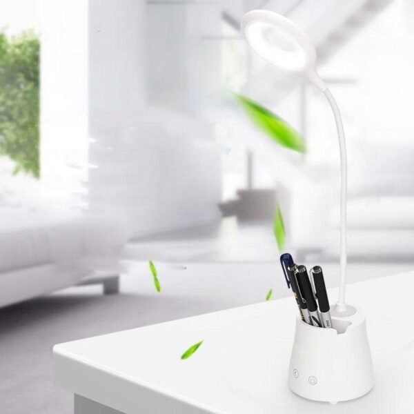 Idoleshop Smart Touch Control Desk Lamp with 3 Lighting Modes & Organizer (43.5 cm, White)
