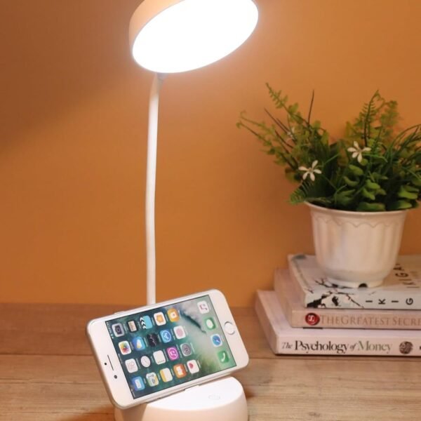 IDOLESHOP Rechargeable LED Study Table Lamp – 3 Level Brightness (35 cm, White)