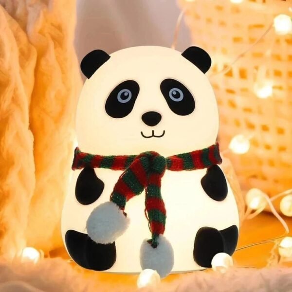IDOLESHOP Cute Panda Silicone Night Lamp – USB Rechargeable Multicolor Light (13.2 cm)