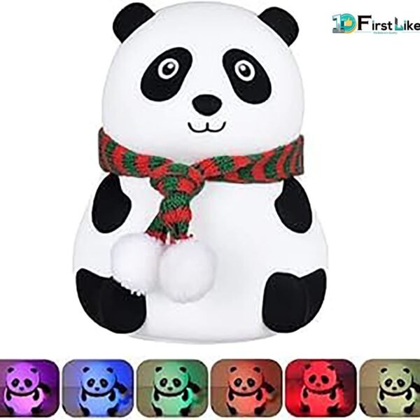Idoleshop Portable Cute Panda Silicone LED Night Lamp (14 cm, Multicolor)