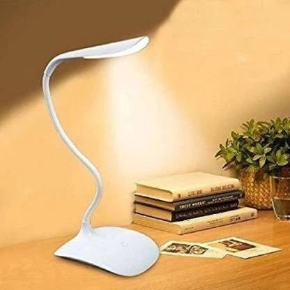 Idoleshop USB LED Desk Lamp Table Light, 3-Level Brightness Flexible Neck Study Lamp (12 cm, White)