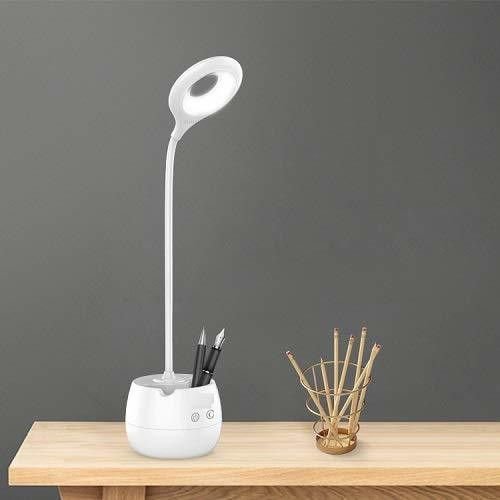 IDOLESHOP Desk Light with 3 Shades Touch Control – Advanced Pen & Mobile Holder Study Lamp (43.5 cm, White)