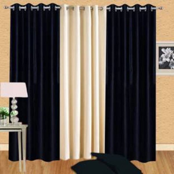 IDOLESHOP 274 cm (9 ft) Long Door Polyester Blackout Curtains – Pack of 3 | Premium Room Darkening Curtains with Eyelets