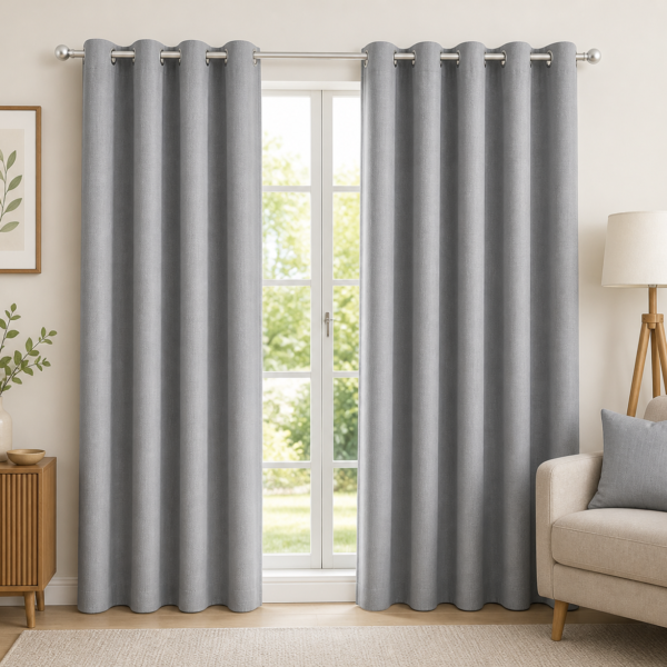 IDOLESHOP 274.5 cm (9 ft) Long Polyester Semi-Transparent Door Curtains (Pack of 2) – Elegant Light Filtering Eyelet Curtains for Living Room, Bedroom & Balcony