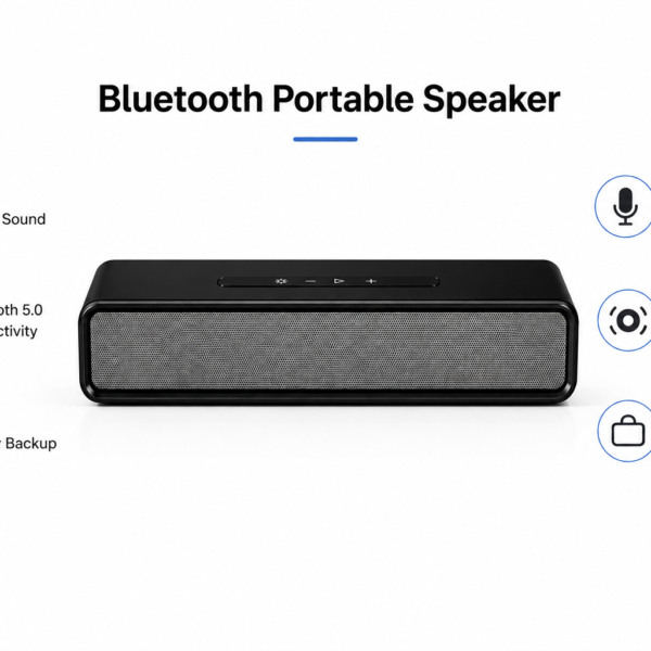 FIRSTLIKE Portable Wireless Bluetooth Speaker | Stereo Sound, Deep Bass & Rechargeable Battery | Premium Home & Outdoor Music Speaker (Black)
