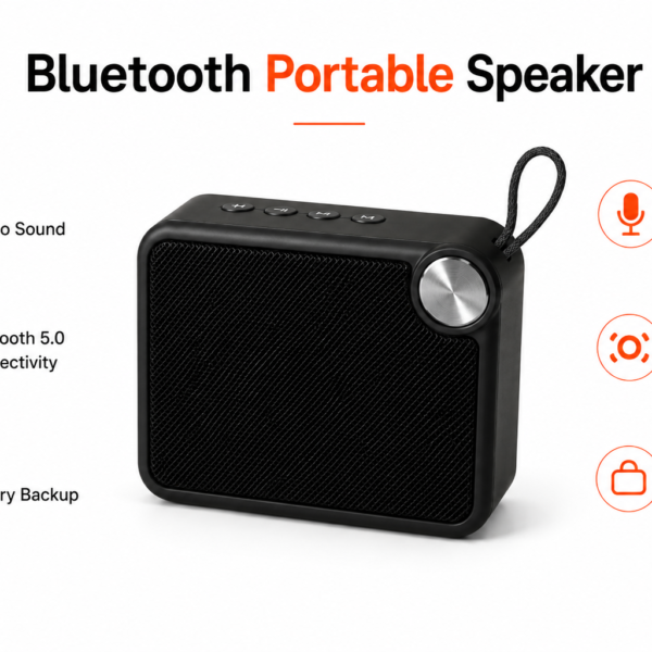 FIRSTLIKE Mini Portable Wireless Bluetooth Speaker | Compact Stereo Sound Speaker with Rechargeable Battery & Carry Loop (Black)